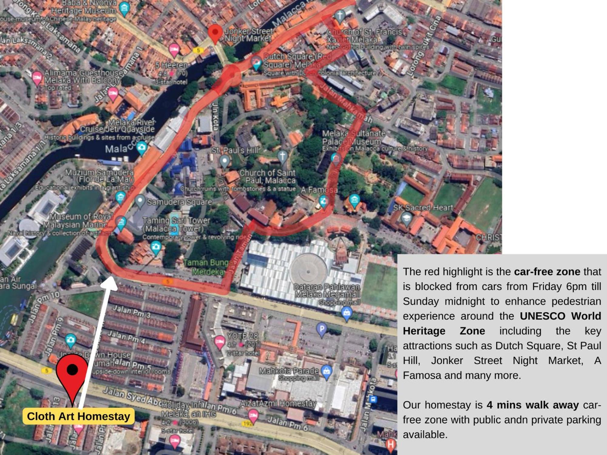 Malacca "Cloth Art Homestay" 4 Min Walk To Car Free Zone By Shine Stay מראה חיצוני תמונה